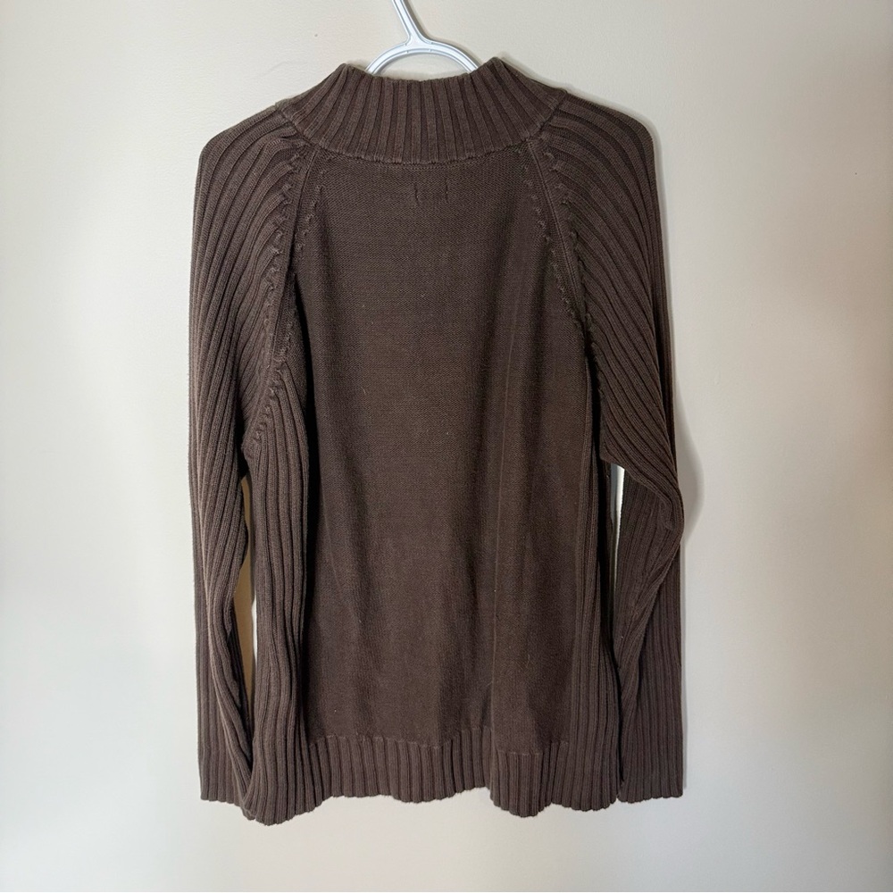 LEVI’S Men’s 1/4 Zipper Pullover Knit Sweater Ribbed Brown Mock Neck Size XL - Picture 9 of 14